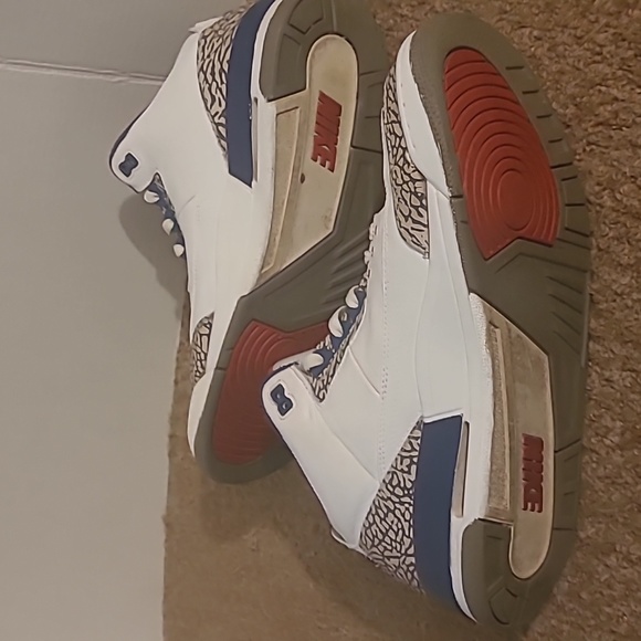 Nike Air Jordan 3 sneakers shoes True Blue Leather MINIMAL CREASES size 14 - Picture 6 of 7